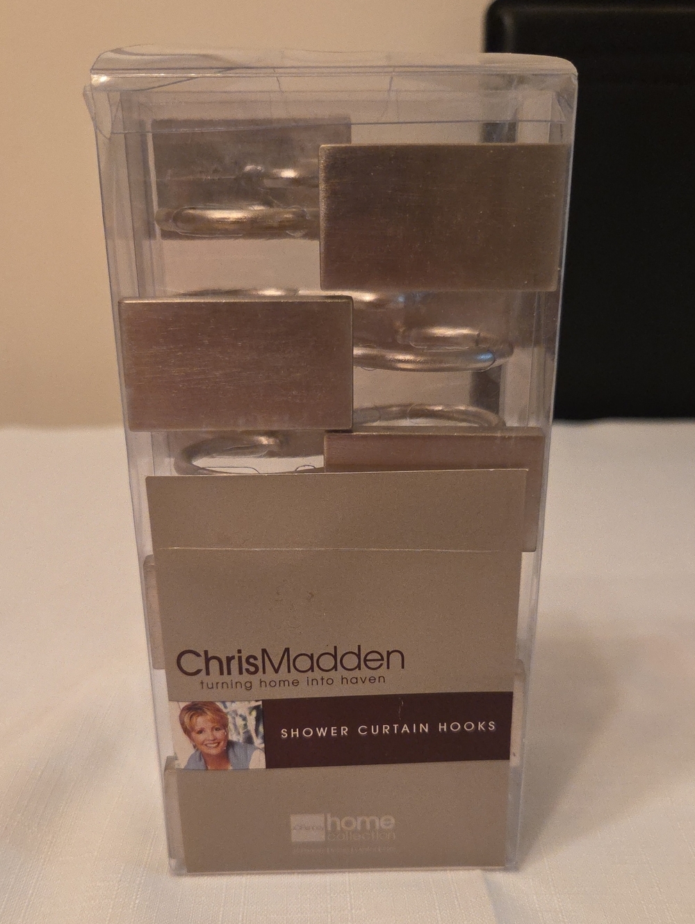 Chris Madden Shower Curtain Hooks Satin Nickel Silver Color Rectangle
